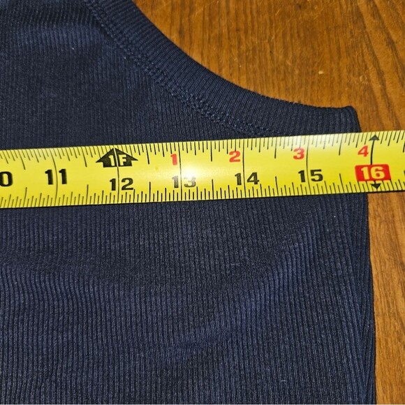 NWT Navy Blue 2-Pce Tracksuit Outfit Crop Top Sweatpants Women's Large Wide Leg - Picture 5 of 13